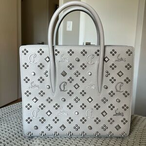 Christian Louboutin Studded Paloma Bag (Gray/Silver)